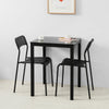 SoBuy OGT38-K-SCH Table à Manger Carrée Noire, 60 x 60 x 75 cm-Plateau en Verre Forme Carrée Pieds en Acier Robuste
