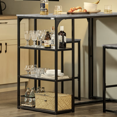 SoBuy OGT43-HG Set Masă și 2 Scaune de Bar Set Masă de Bar + Scaune de Bar Masă de Bistro Masă Înaltă