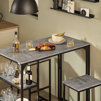 SoBuy OGT43-HG Set Masă și 2 Scaune de Bar Set Masă de Bar + Scaune de Bar Masă de Bistro Masă Înaltă