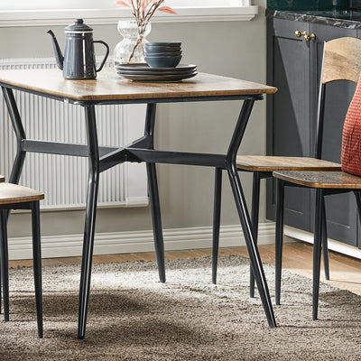 SoBuy OGT49-F Set masă de dining și 4 scaune Masă de bucătărie Set de 5 piese Cadru din oțel Masă
