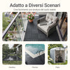 Sobuy SDA14-HG, gresie de gradina 15 bucati pardoseala exterioara imbinata gresie antiderapante pentru balcon si gradina gri 30,5x30,5x2 cm