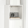 SoBuy STR10-W Dulap înalt pentru baie, Dulap de depozitare, Dulap de sine stătător cu 2 uși și 2 sertare, Alb 33x24x188cm