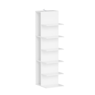 SoBuy STR14-W Étagère Murale Blanche 5 Niveaux – Bibliothèque de Rangement à 5 Plateaux pour Bureau et Salon – 30×32,5×110,5 cm, Charge 45 kg