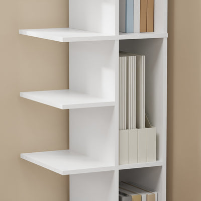 SoBuy STR14-W Étagère Murale Blanche 5 Niveaux – Bibliothèque de Rangement à 5 Plateaux pour Bureau et Salon – 30×32,5×110,5 cm, Charge 45 kg