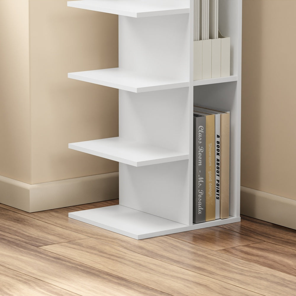 SoBuy STR14-W Étagère Murale Blanche 5 Niveaux – Bibliothèque de Rangement à 5 Plateaux pour Bureau et Salon – 30×32,5×110,5 cm, Charge 45 kg