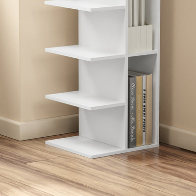 SoBuy STR14-W Étagère Murale Blanche 5 Niveaux – Bibliothèque de Rangement à 5 Plateaux pour Bureau et Salon – 30×32,5×110,5 cm, Charge 45 kg