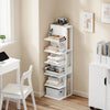 SoBuy STR14-W Étagère Murale Blanche 5 Niveaux – Bibliothèque de Rangement à 5 Plateaux pour Bureau et Salon – 30×32,5×110,5 cm, Charge 45 kg