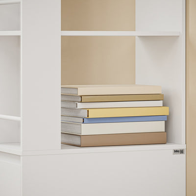 SoBuy STR15-W Étagère Blanche 4 Niveaux avec 3 Tiroirs – Meuble de Rangement Gain de Place pour Salon, Chambre, Cuisine ou Bureau, Bibliothèque Haute d'Angle 28 cm – 28×50×170 cm, Charge 58 kg