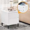 SoBuy FBT157-W Măsuță de capăt Măsuță de noptieră Măsuță auxiliară Măsuță de cafea cu 2 sertare pentru living, dormitor sau birou, picioare metalice, L40 x A40 x H48 cm, Alb