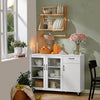 SoBuy FSB57-W Buffet sur roulettes Commode de Cuisine Armoire de Cuisine Multi-Rangement Chariot de Rangement