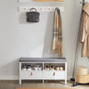 SoBuy FSR106-W Banc à Chaussures avec Coussin Rembourré et Rangement pour Entrée Couloir – 90x30x46 cm, Blanc