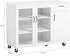SoBuy FSB57-W Buffet sur roulettes Commode de Cuisine Armoire de Cuisine Multi-Rangement Chariot de Rangement