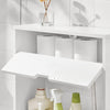 SoBuy BZR48-W Suport Hârtie Igienică, Dulap Toaletă WC, Mobilier de Baie, Dulap de Baie pe Picior