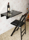 SoBuy FWT03-SCH Table Murale Rabattable en Bois, Table de Cuisine et pour Les Enfants,60×40cm -Noir