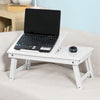 SoBuy FBT02-W Suport pentru laptop, Masă de pat pliabilă pentru laptop, tăvi