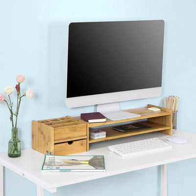 SoBuy BBF01-N Suport pentru monitor din bambus