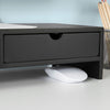 SoBuy Suport pentru Monitor PC Desk Organizator Desk Rialzo Black Monitor cu 2 sertare BBF02-SCHI