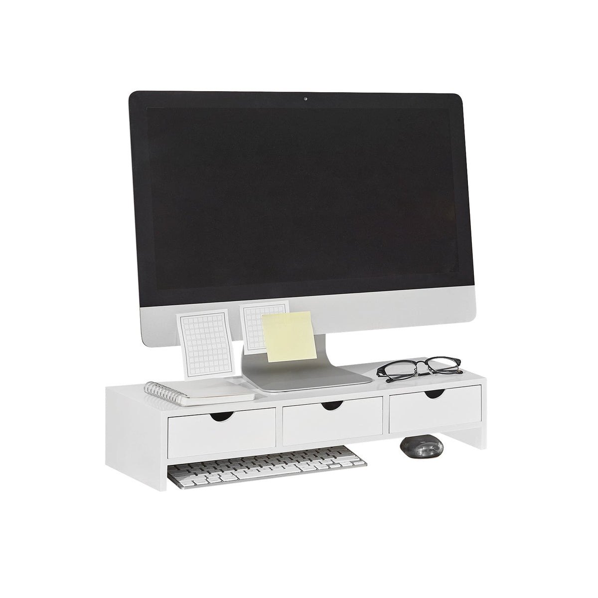 SoBuy BBF03-W Support de Moniteur Écran Ergonomique Support pour Écran d'ordinateur Universal, Ordinateur Portable