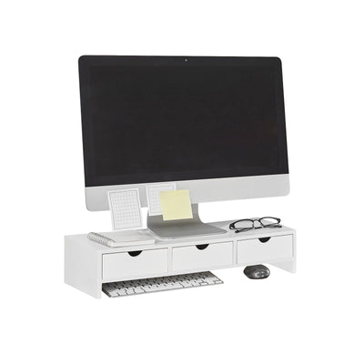 SoBuy BBF03-W Support de Moniteur Écran Ergonomique Support pour Écran d'ordinateur Universal, Ordinateur Portable