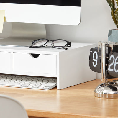 SoBuy BBF03-W Suport Ergonomic pentru Monitor/Ecran, Universal, pentru Monitor de Calculator, Laptop