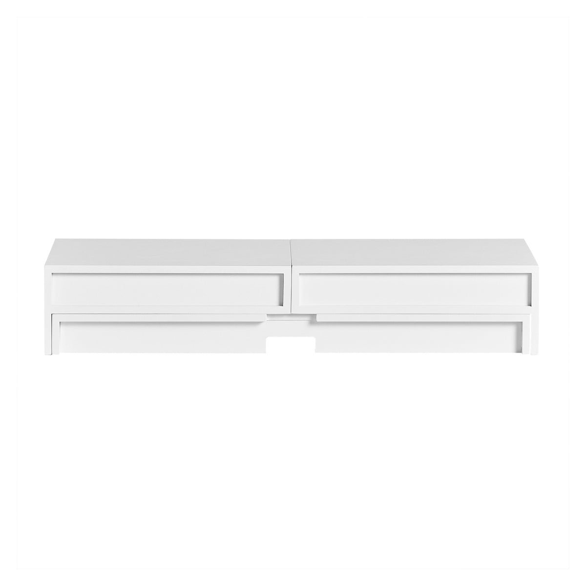 SoBuy BBF04-W Înălțător Suport pentru Monitor PC cu 2 Sertare Suport Monitor Laptop Înălțător Computer Suport Monitor Reglabil Alb 60–107x22x11cm