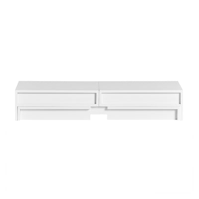SoBuy BBF04-W Înălțător Suport pentru Monitor PC cu 2 Sertare Suport Monitor Laptop Înălțător Computer Suport Monitor Reglabil Alb 60–107x22x11cm