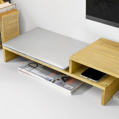 SoBuy BBF07-N Suport Monitor Ajustabil, Înălțător Ergonomic pentru Ecran, pentru 2 Monitoare de Calculator Univer | Precomandă