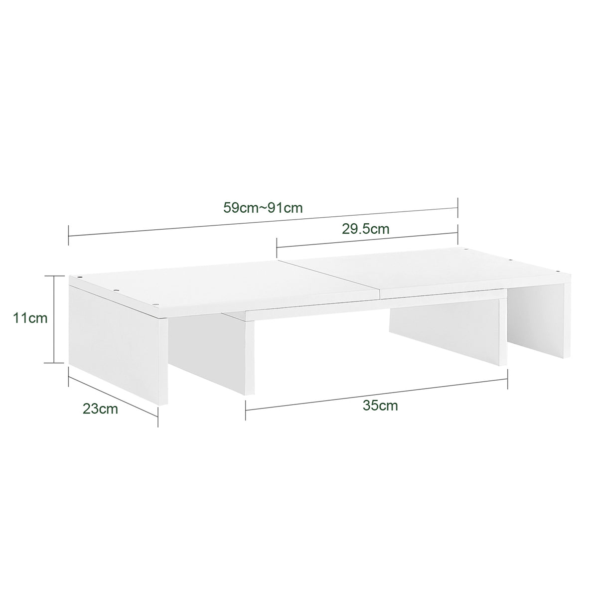SoBuy BBF08-W Suport pentru monitor extensibil, Suport ergonomic pentru 2 monitoare