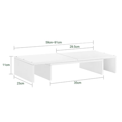 SoBuy BBF08-W Suport pentru monitor extensibil, Suport ergonomic pentru 2 monitoare