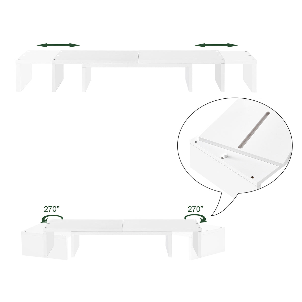 SoBuy BBF08-W Suport pentru monitor extensibil, Suport ergonomic pentru 2 monitoare