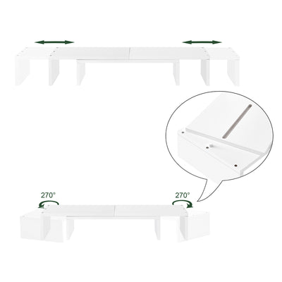 SoBuy BBF08-W Suport pentru monitor extensibil, Suport ergonomic pentru 2 monitoare