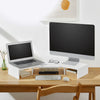 SoBuy BBF08-W Support de Moniteur Écran Extensible, Réhausseur d'écran Ergonomique pour 2 moniteurs