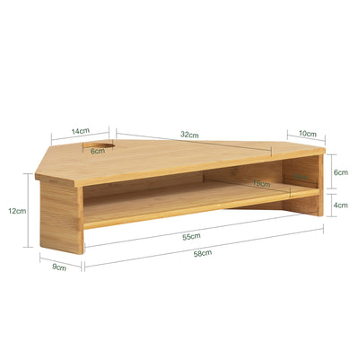 SoBuy BBF09-N Support de Moniteur d'angle, Réhausseur d'écran Ergonomique Support l'Écrans d'Ordinateur Universal
