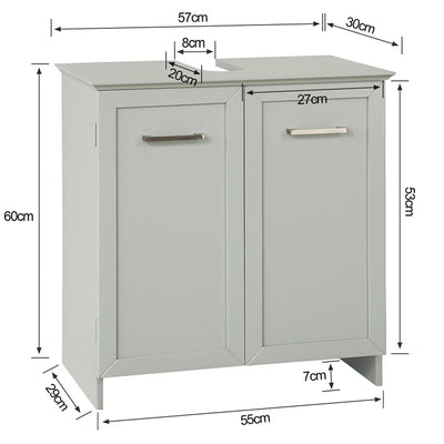 SoBuy BZR07-HG Meuble sous-Lavabo Dessous de Lavabo Meuble de Salle de Bain