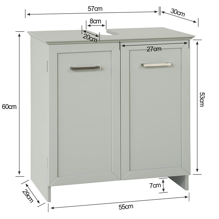 SoBuy BZR07-HG Meuble sous-Lavabo Dessous de Lavabo Meuble de Salle de Bain