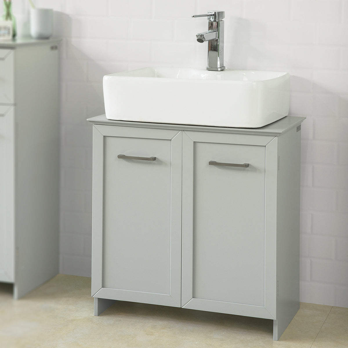 SoBuy BZR07-HG Dulap sub chiuvetă Dulap baie sub lavoar