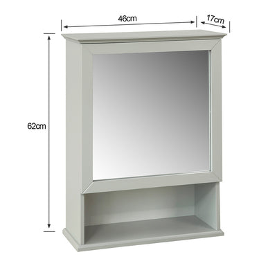 SoBuy BZR08-HG Meuble Haut Armoire Suspendue de Toilettes Placard Mural Gris
