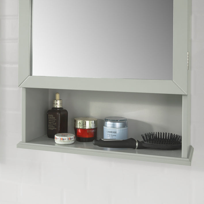 SoBuy BZR08-HG Meuble Haut Armoire Suspendue de Toilettes Placard Mural Gris