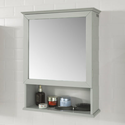 SoBuy BZR08-HG Meuble Haut Armoire Suspendue de Toilettes Placard Mural Gris