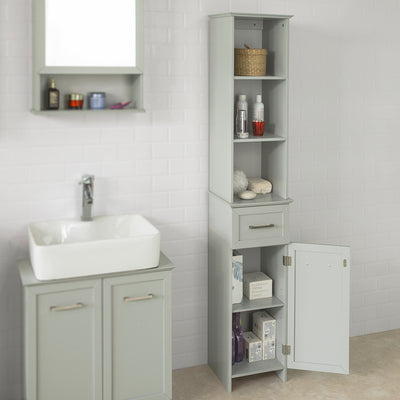 SoBuy BZR09-HG Meuble Colonne de Salle de Bain Armoire Haute Meuble Rangement