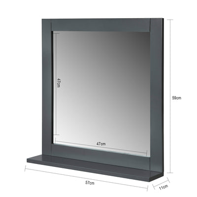 SoBuy BZR16-DG Miroir Mural Meuble Salle de Bain avec 1 étage Plateau