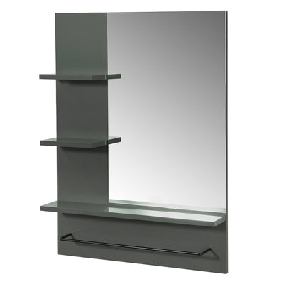 SoBuy BZR23-DG Miroir avec Porte-Serviettes Miroir Mural Miroir de Salle de Bain avec étagères