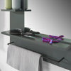 SoBuy BZR23-DG Miroir avec Porte-Serviettes Miroir Mural Miroir de Salle de Bain avec étagères
