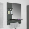 SoBuy BZR23-DG Miroir avec Porte-Serviettes Miroir Mural Miroir de Salle de Bain avec étagères