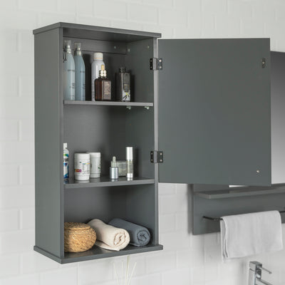 SoBuy BZR25-DG Meuble Haut Armoire Suspendue de Toilettes Placard Mural
