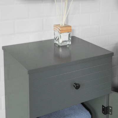 SoBuy BZR26-DG Meuble Bas de Salle de Bain Armoire Toilette avec 1 Tiroir + 1 Porte