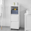 SoBuy BZR30-W Dulap tip semicoloană, Dulap de baie inferior, Comodă pentru toaletă, Dulap de baie cu sertare