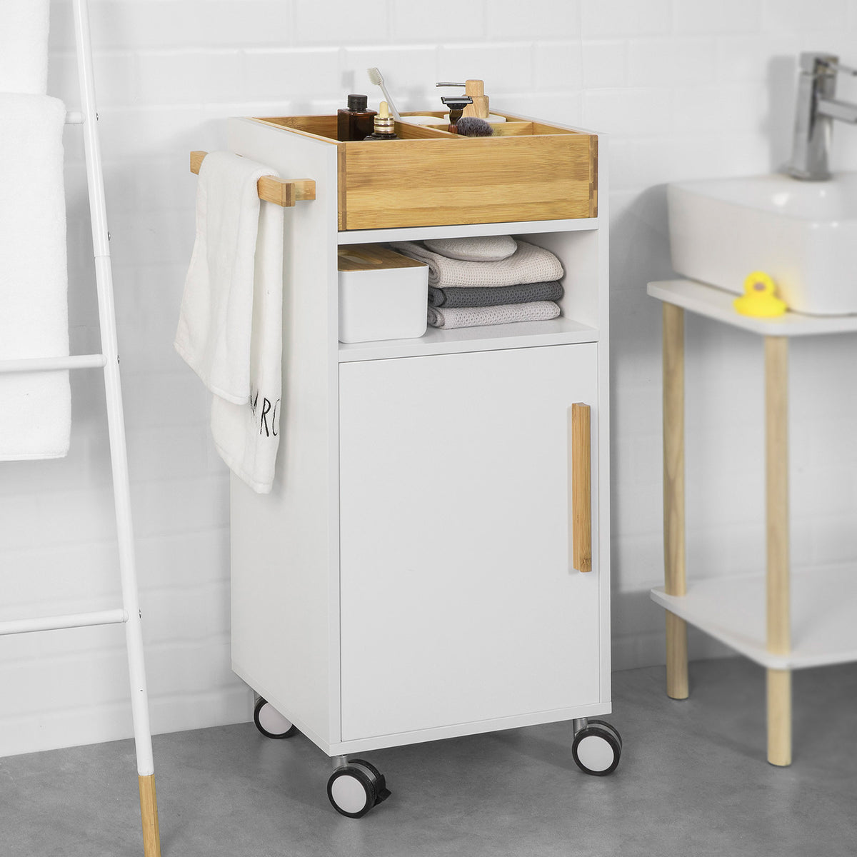 SoBuy BZR32-W Meuble de Rangement Roulant Chariot de Stockage  Cuisine