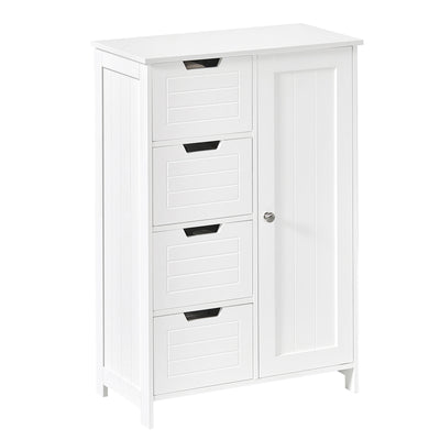 SoBuy BZR37-W Meuble Bas Meuble Colonne Placard de Rangement Armoire pour Cuisine, Salle de Bain, Toilette, Commode de salle de bain