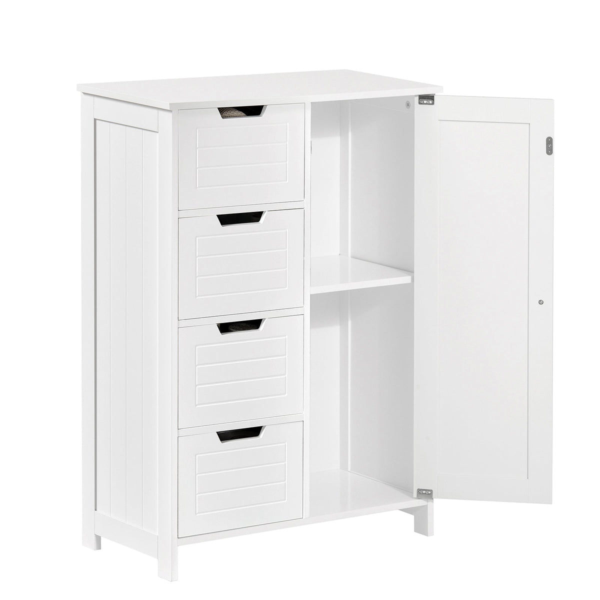 SoBuy BZR37-W Meuble Bas Meuble Colonne Placard de Rangement Armoire pour Cuisine, Salle de Bain, Toilette, Commode de salle 
